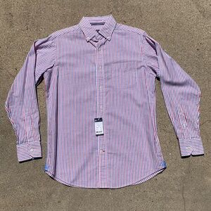 Cremieux Classic Striped Men's Shirt - Red and Blue